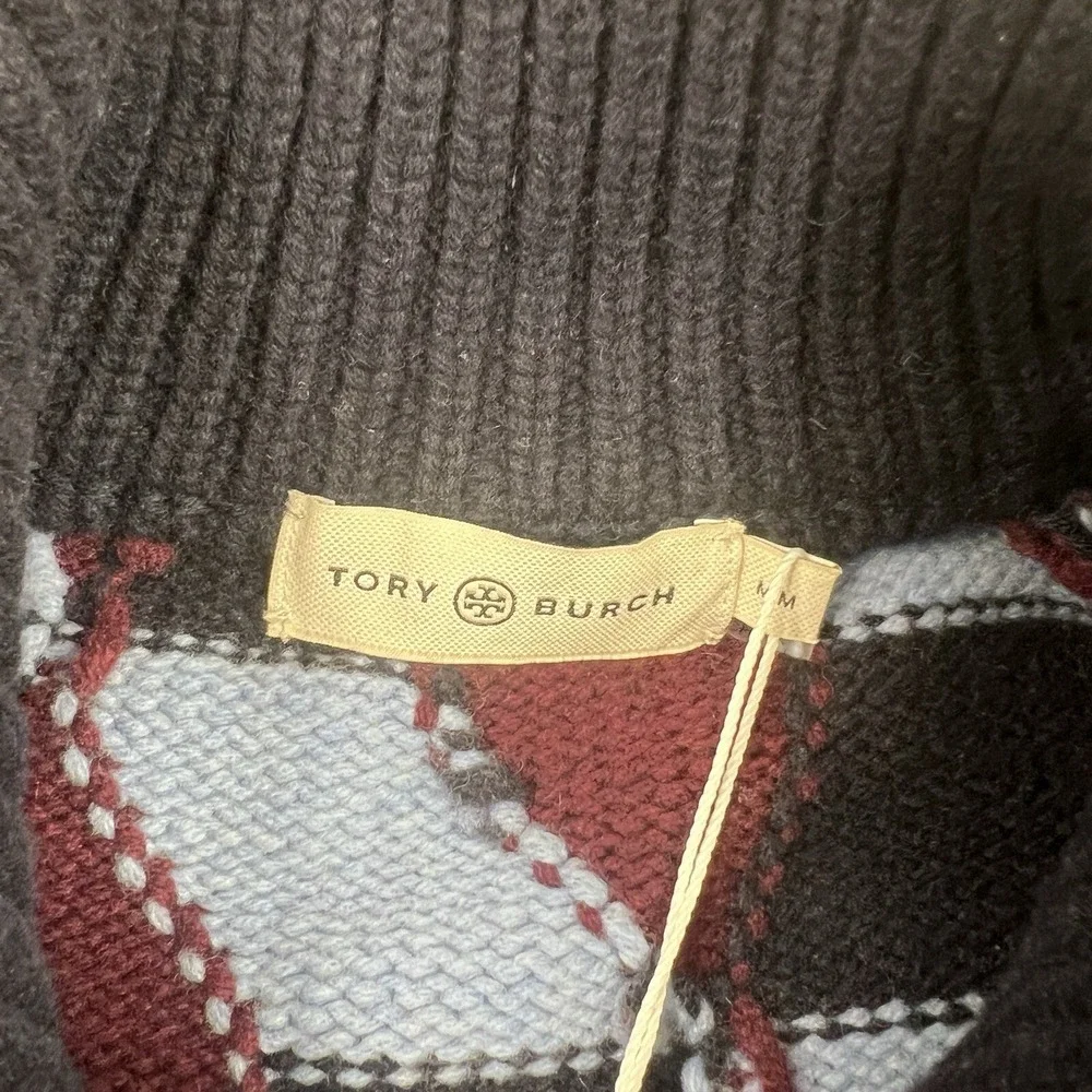 Tory Burch Chevron Sweater Coat Size M  #S7004